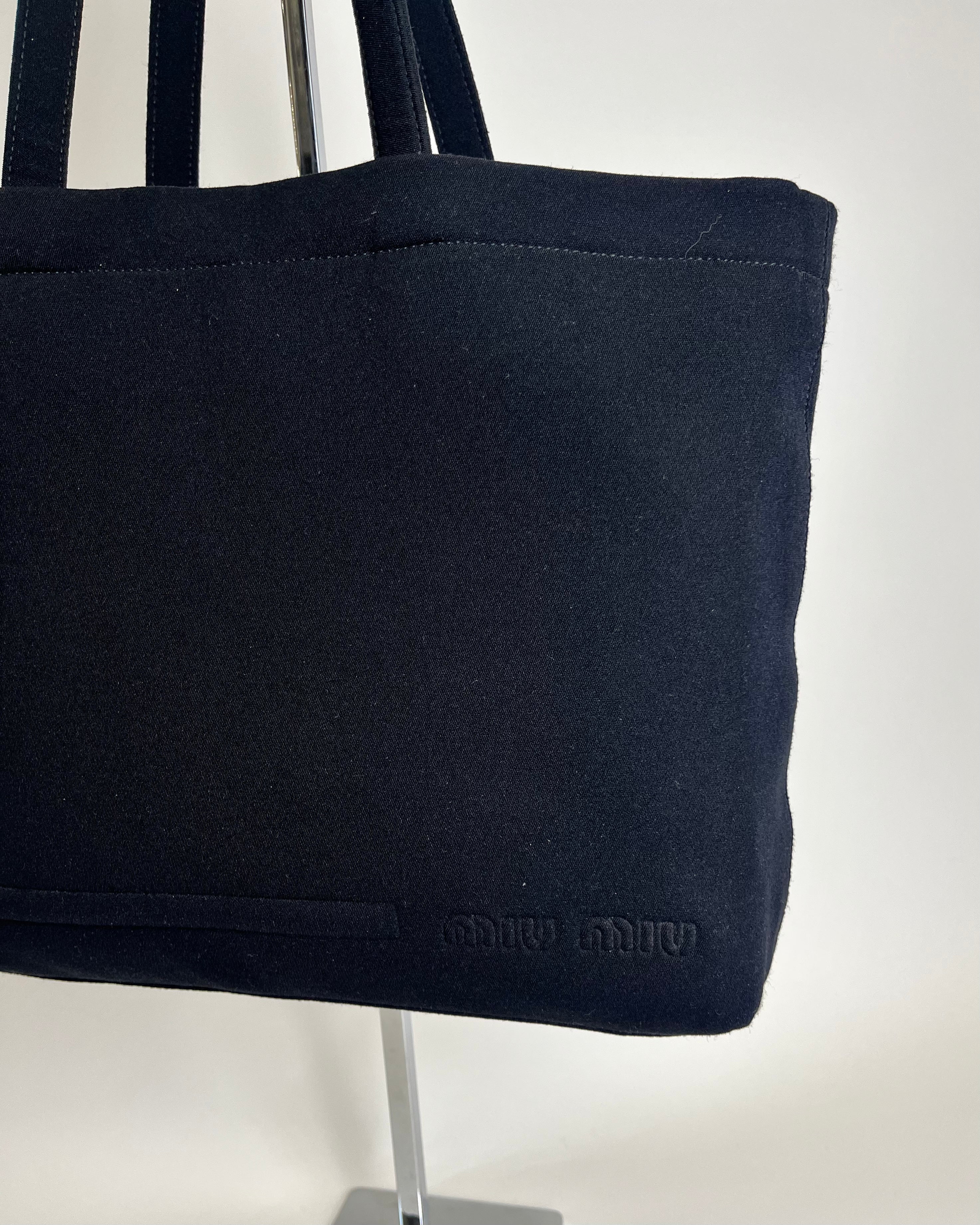 Miu Miu 1990's Archive Nylon Tote Bag Black – Amber Handbags